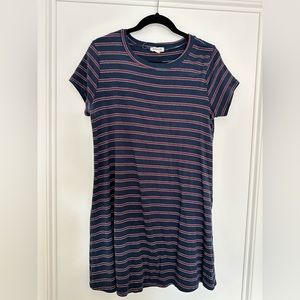 Boutique red white and blue striped T-shirt dress